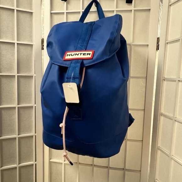 Hunter, Woman, Unisex, Backpack, Blue, Tie, Zip, Pocket, Canvas, Passageways.! main image 6